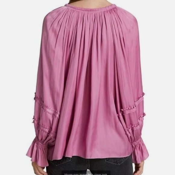 Ramy Brook Brink Tie Neck Blouse – Gala Pink, Size S, NWOT - Picture 2 of 2